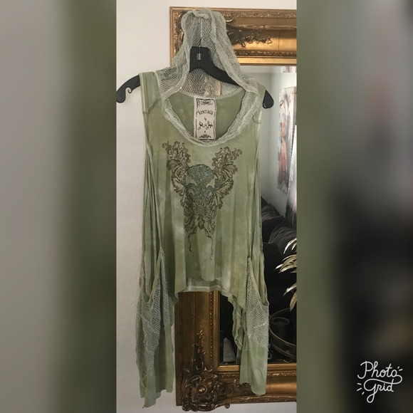 Vintage by Jack & Jinger Mesh Hooded Boho Top - Picture 1 of 5